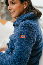 Afbeelding in Gallery-weergave laden, Evy, warme sherpa fleece in BLUE MELANGE
