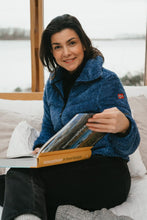 Afbeelding in Gallery-weergave laden, Evy, warme sherpa fleece in BLUE MELANGE