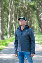 Afbeelding in Gallery-weergave laden, Marius, softshell jack heren in navy melange met afneembare capuchon, van Nordberg