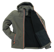 Afbeelding in Gallery-weergave laden, Kjeld, heren softshell jack in navy melange met afneembare capuchon, van Nordberg