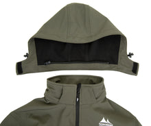 Afbeelding in Gallery-weergave laden, Mats, softshell jack heren met afneembare capuchon, in navy melange, van Nordberg