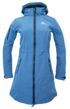 Afbeelding in Gallery-weergave laden, Gisella, is een lang model dames softshell jas van Nordberg in Ocean melange
