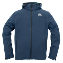Afbeelding in Gallery-weergave laden, Kjeld, heren softshell jack in navy melange met afneembare capuchon, van Nordberg