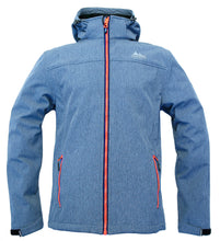 Afbeelding in Gallery-weergave laden, Marius, softshell jack heren in navy melange met afneembare capuchon, van Nordberg