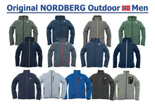 Afbeelding in Gallery-weergave laden, Eldgrim softshell jack voor heren in oranje met afneembare capuchon, van Nordberg