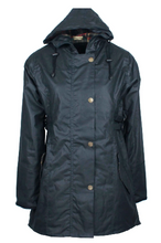 Afbeelding in Gallery-weergave laden, Katrina hooded wax jas in blauw