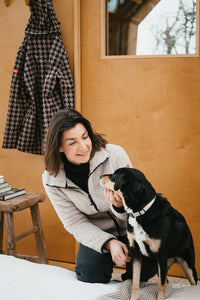 Evy, dames sherpa fleece in sand