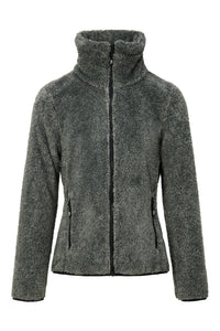 Evy, warme sherpa fleece in green malange