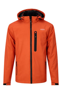 LASER, gevoerd softshell jack met afneembare capuchon in ORANGE, van Nordberg