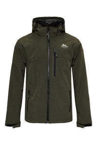 LASER, gevoerd softshell jack met afneembare capuchon in ARMY, van Nordberg