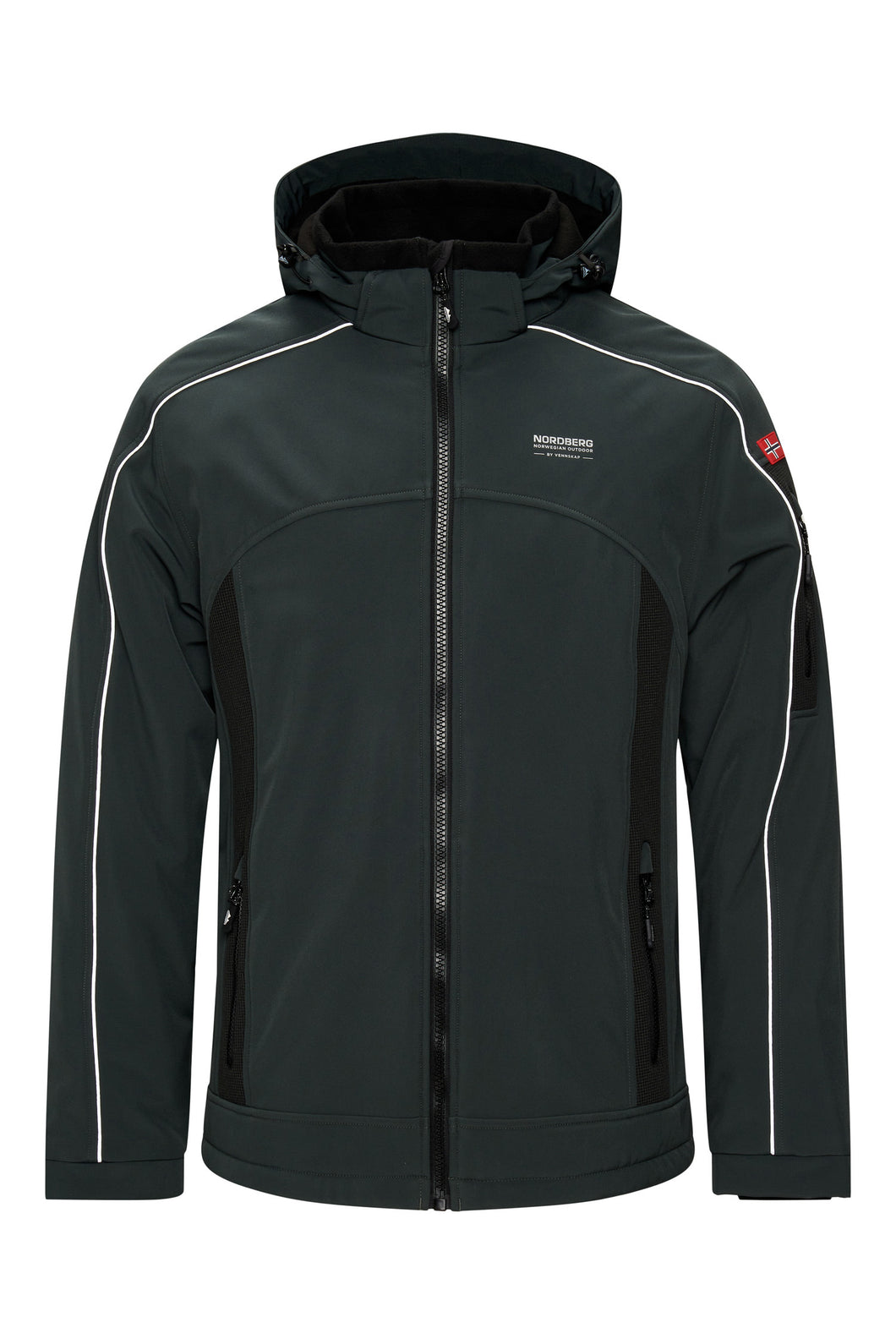 Ole, gevoerd softshell jack met afneembare capuchon in GREEN, van Nordberg