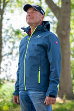 Afbeelding in Gallery-weergave laden, Mats, softshell jack heren met afneembare capuchon, in navy melange, van Nordberg
