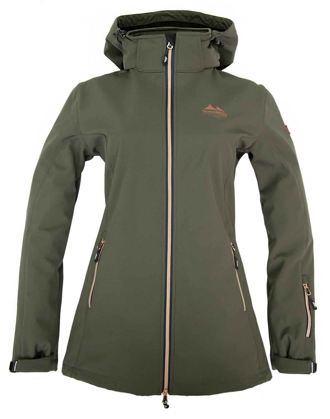 Irene, dames softshell jas in olive, van Nordberg