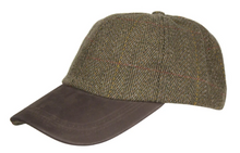 Afbeelding in Gallery-weergave laden, Leather Peak tweed baseball cap
