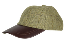 Afbeelding in Gallery-weergave laden, Leather peak tweed baseball cap
