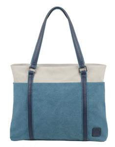 Beach bag lady, in blauw